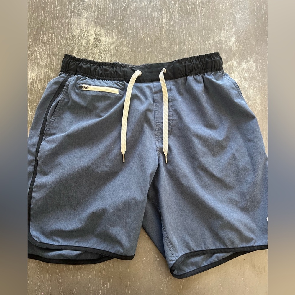 Vuori Banks Azure Linen Texture Athletic Shorts No Size See Measurements